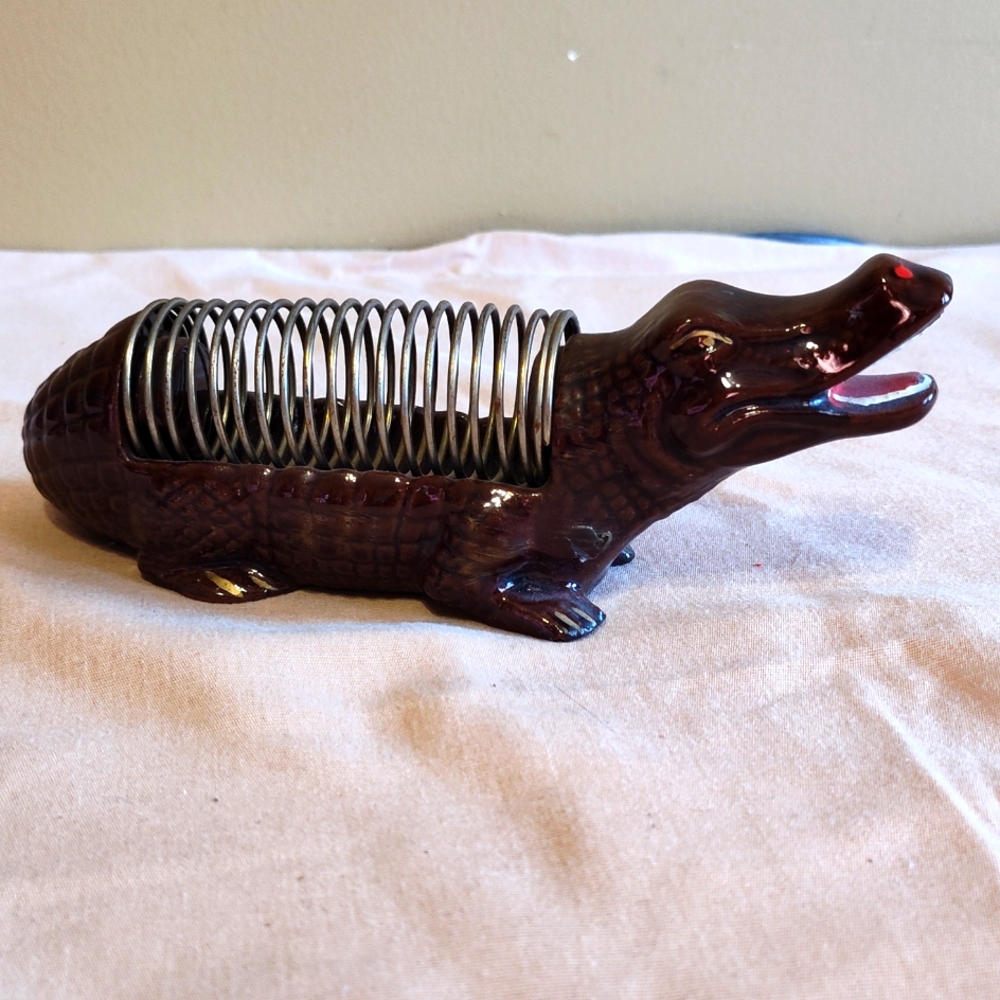 Vintage Alligator Letter Holder
